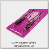 Монтаж Nautilus Freedom safety lead liquid&swivel with ring 75см