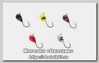 Мормышка Lumicom Капля с ушком вольф 3,2мм винт микс 5 цв 1/10