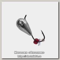 Мормышка Lumicom Капля с ушком вольф. безмотылка №3 d 3.2мм Ni 1/10