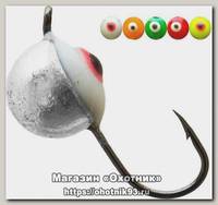 Мормышка вольф. п-сфера d 4.0mm AgP окуневый фосф. глаз 1/10