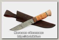 Нож ИП Семин Путник дамасская сталь береста