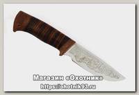 Нож Росоружие Сталкер-2 сталь 40х10с2м рукоять кожа рисунок