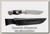 Нож Северная Корона Черепаха дамаская сталь бронза дерево