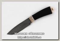 Нож Северная Корона Грибной дамасская сталь бронза дерево
