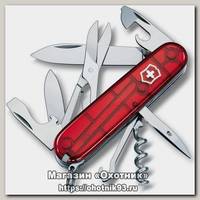 Нож Victorinox Climber 91мм 14 функций полупрозрачный красный