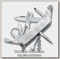 Нож Victorinox Explorer white christmas 16 функций белый