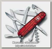 Нож Victorinox Huntsman 91мм полупрозрачный красный