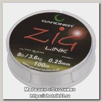 Поводочный материал Gardner Zig link clear 100м 8lb 0,25мм