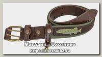 Ремень Хольстер поясной Fish B40 Line стандарт кожа олива L