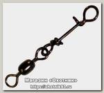 Застежка Hitfish Brass crane swivel with easylock snap с вертлюгом №2 7шт